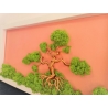 Bonsai din sarma cupru fond roz 1