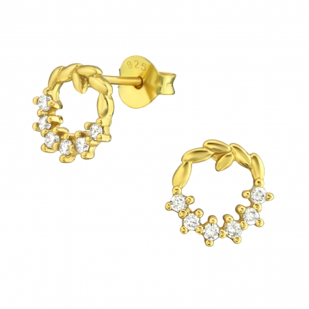 Cercei argint 925 placati cu aur 14K 060